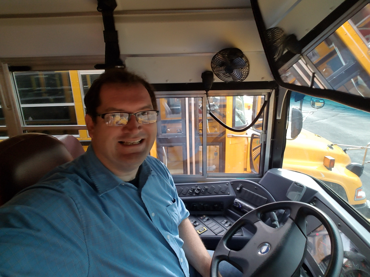 Me in a big yellow school bus